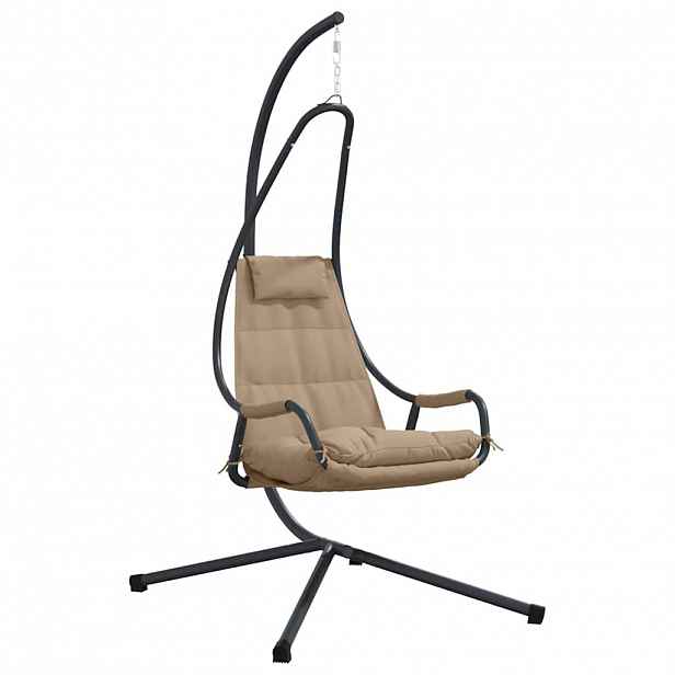 vidaXL Visející křeslo ve tvaru vejce Ocel 94 x 107 x 196,5 cm Taupe
