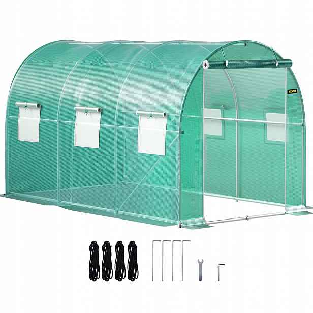 Zelený tunelový skleník 3,7 x 2,1 x 2,1 m
