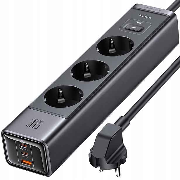Mcdodo Síťová Nabíječka Zásuvková Lišta Gan Typ C 6X Usb-c Usb Ac 1,5 M