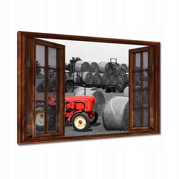 Obrazy 90x60 Žně Červený traktor