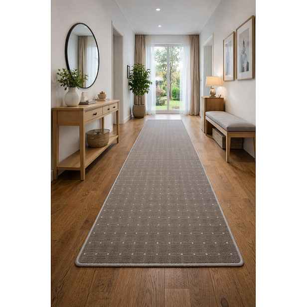 Běhoun na míru Udinese hnědý, šíře 100 cm, hnědá, chodba / předsíň, Condor Carpets
