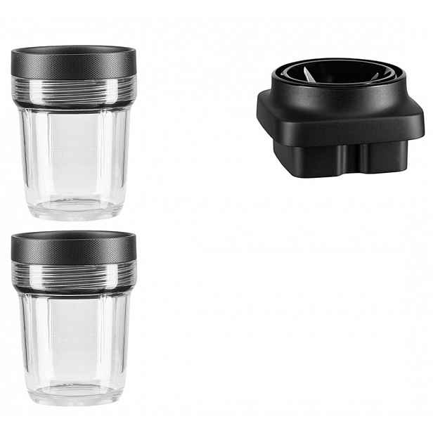 KitchenAid Mixovací nádoba s víkem k mixérům K400 a K150, 200 ml, sada 3 ks