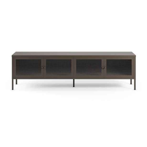 Šedý kovový TV stolek 160x50x35 cm Layna – Marckeric