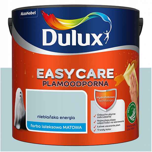 Barva na stěny stropů odolná vůči skvrnám Dulux Easycare Nebeská energie 2,5L
