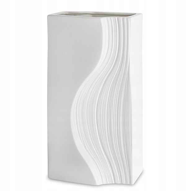 Elegantní bílá porcelánová váza zdobená vysokým obalem o výšce 35 cm