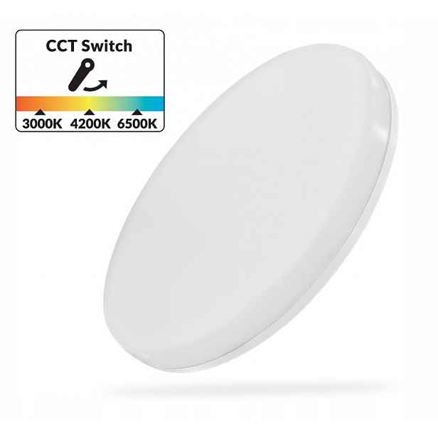 Heda Stropní svítidlo 30W 3000K/4200K/6500K 3200lm IP54 Cct 100° 230V kulatá