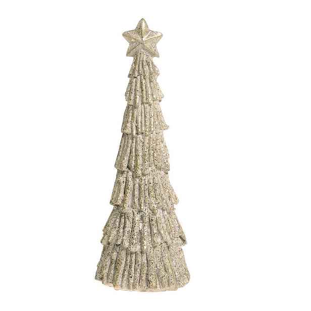 Třpytivý dekorační vánoční stromek Tree Verte - Ø 6*17 cm Chic Antique