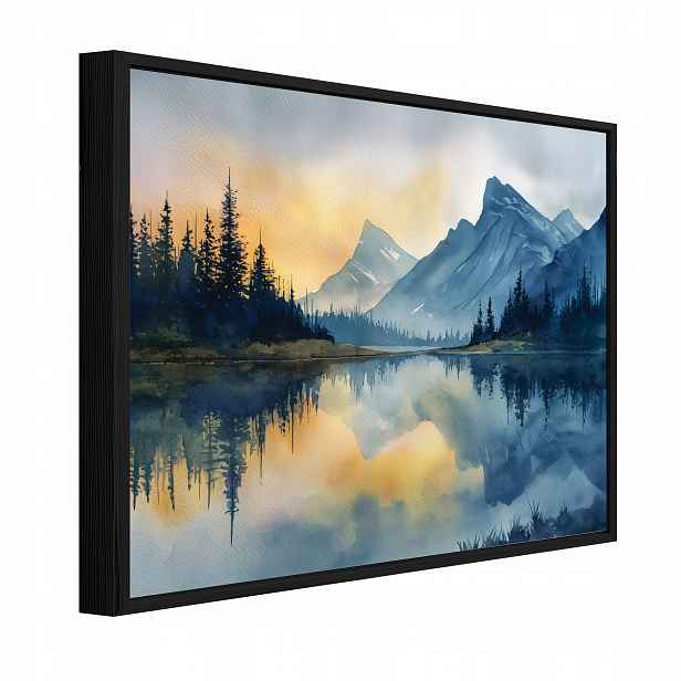Obraz V Černém Rámu Na Plátně Hory Krajina Příroda Obývací Pokoj Ložnice 100x70