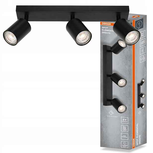 Nástěnné svítidlo stropní svítidlo Led reflektor Spot 3x GU10 Elemental Osram