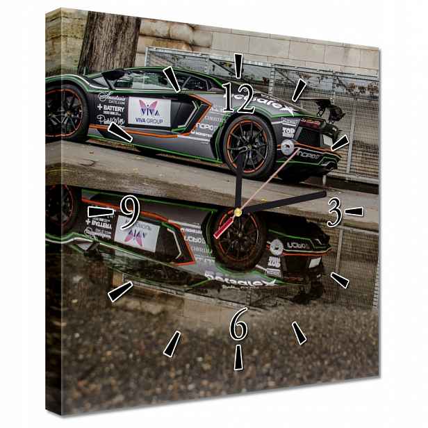 Nástěnné hodiny 30x30 Sportovní auto