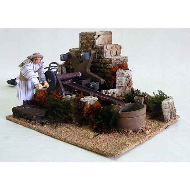 Pohyblivá Figura – Starý muž u mlýna – 20x27x17 cm