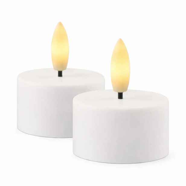 Sada LED čajové svíčky venkovní, na baterie, Ø 4 × 2,2 cm, bílé, CR2450, balení 2 ks