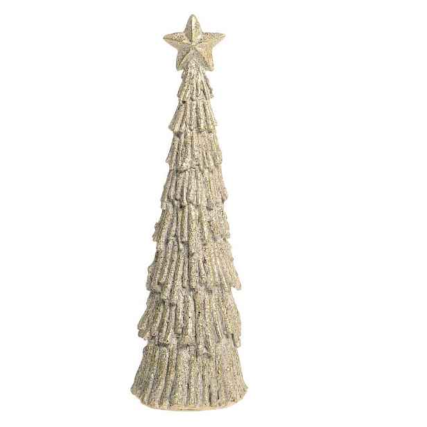 Třpytivý dekorační vánoční stromek Tree Verte - Ø 9*28 cm Chic Antique