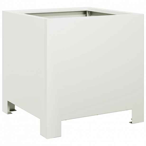 vidaXL Zahradní truhlík bílý 30 x 30 x 30 cm ocel