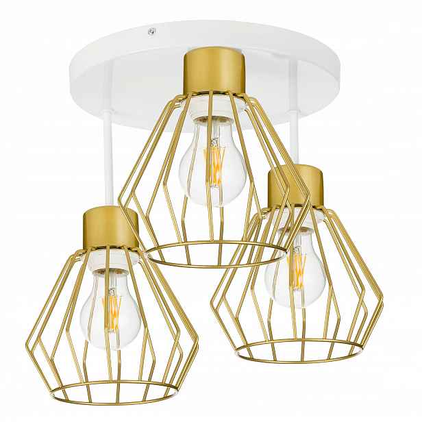 Lampa stropní svítidlo stropní lustr pevný loft zlatý 3