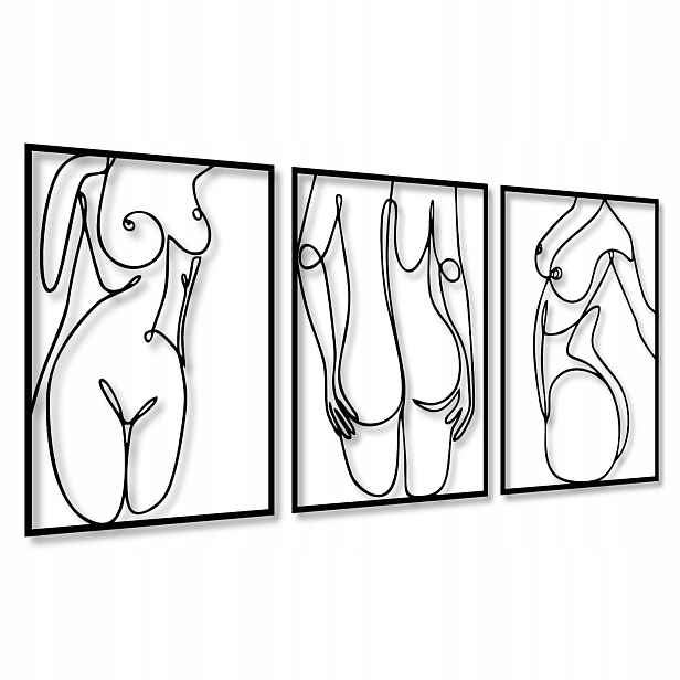 Ažurový Obraz Žena Nástěnná Dekorace Triptych Obrazy Do Obývacího Pokoje 120 cm 3D