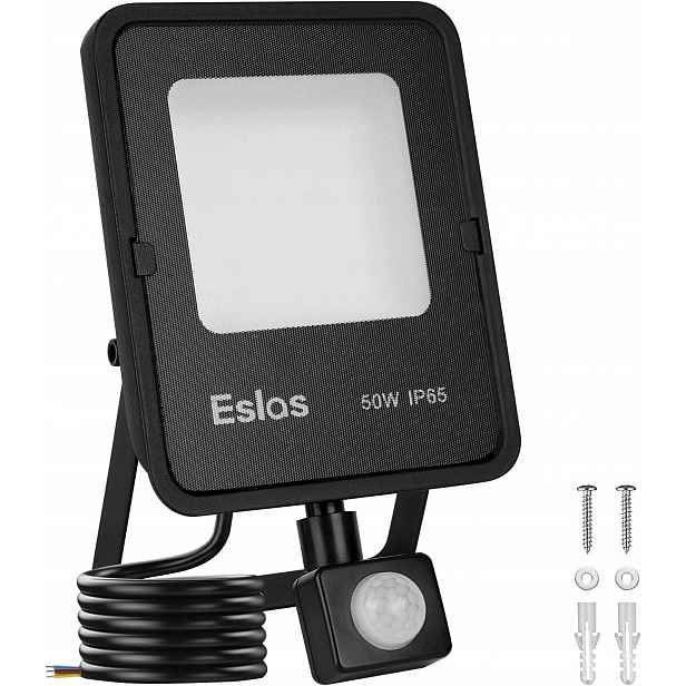 Eslas Halogen venkovní bezpečnostní reflektor 50 W s pohybovým senzorem