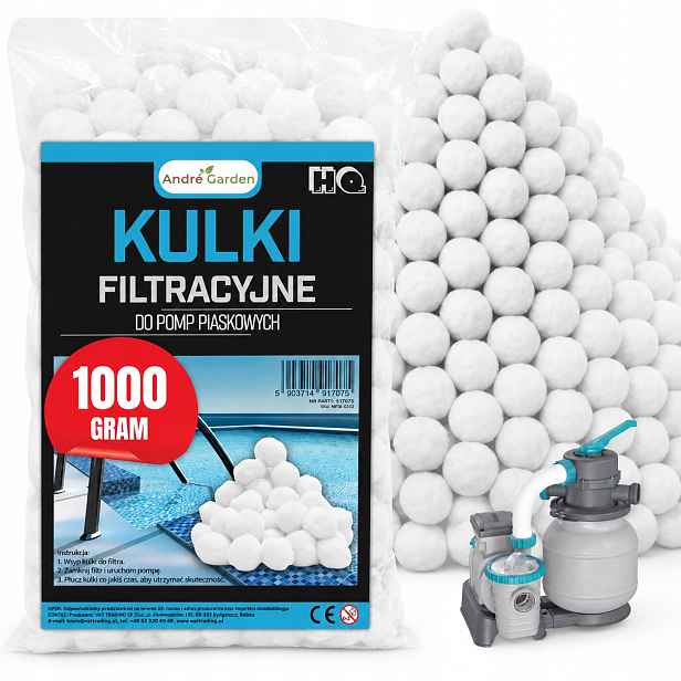 Filtrační kuličky do bazénu filtrační čerpadla XXL 1000 g 1KG Kvalita Bazénové