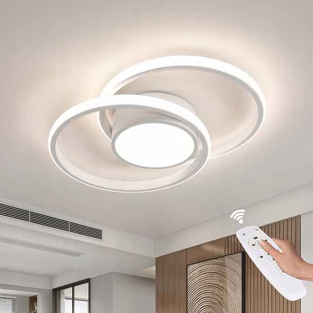 Led Stropní Svítidlo Plafon Kulaté Bílé do Obýváku Stmívatelné s Dálkovým Ovládáním 39W