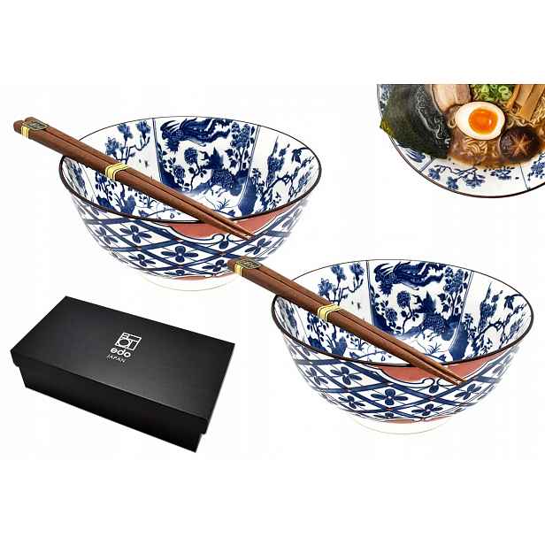 Sada 2 misek s paličkami Udon Botanica Fukei 800 ml Box