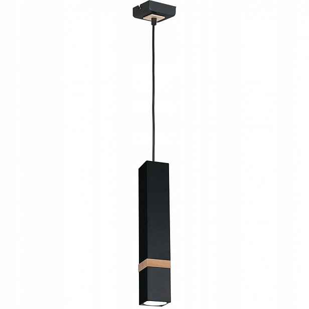 Závěsná stropní lampa Vidar černá 1xGU10 8x8x90 cm moderní do obývacího pokoje