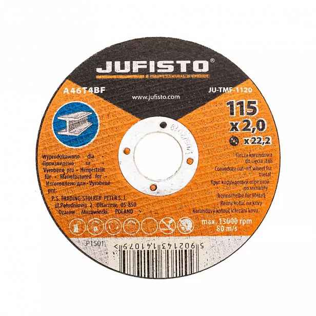 Řezný kotouč kov 115 x 2.0 mm, Jufisto