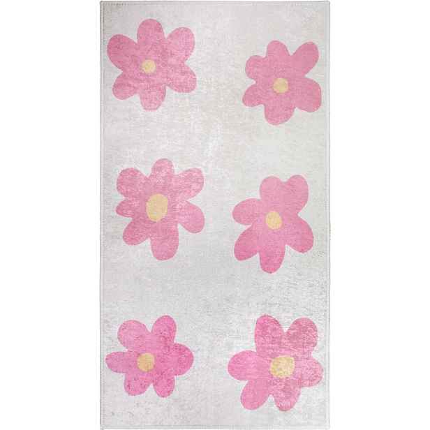 Růžový/slonovinový pratelný dětský koberec 120x180 cm Cute Flowers Pink – Vitaus