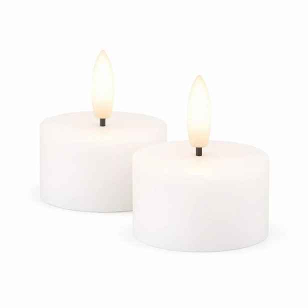 Sada LED čajové svíčky na baterie Sille Tealight, Ø 4,5 × 2,2 cm, bílé, z pravého vosku, balení 2 ks