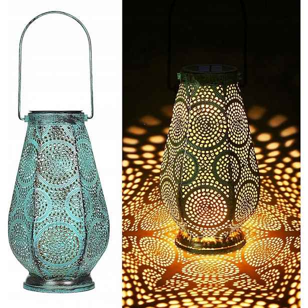 Solární Led lampa do zahrady, vodotěsná, IP65, kovová, vintage