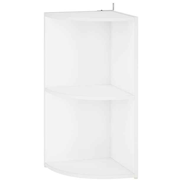 vidaXL Rohová police 2 úrovní 31,5 x 31 x 66 cm Kompozitní dřevo Bílá