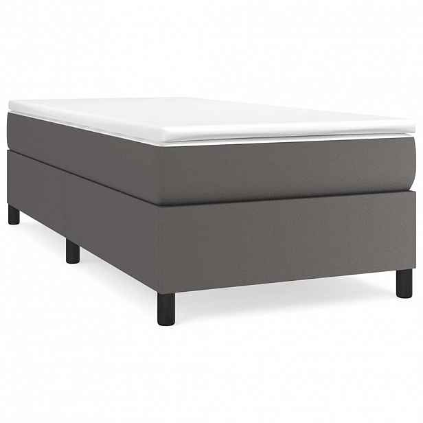 vidaXL Rám postele s boxspringem šedý 90 x 190 cm umělá kůže