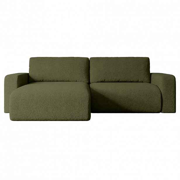 ALTDECOR ROHOVÁ SEDACÍ SOUPRAVA s funkcí lůžka a úložným prostorem KLEEA-L – 247 x 143 x 83 cm, zelená buklé