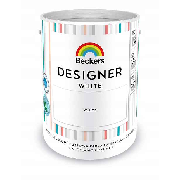 Beckers Designer White Vodou ředitelná barva matná bílá 5L