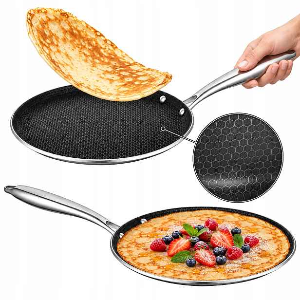 Ocelová indukční pánev na palačinky 26 cm pro gastronomickou troubu