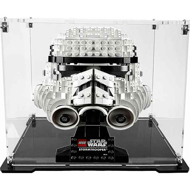 Vitrína s černou základnou pro stavebnici Lego 75276 Star Wars Helma stormtroopera