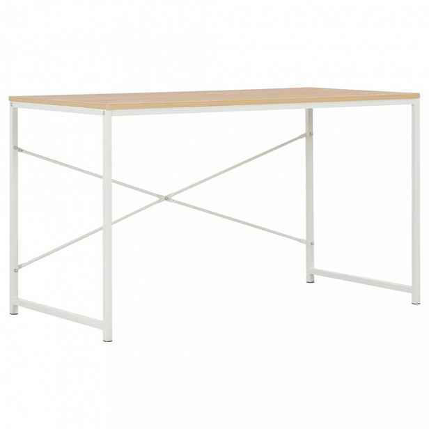 Psací stůl 120x60 cm dřevotříska / ocel Bílá / dub