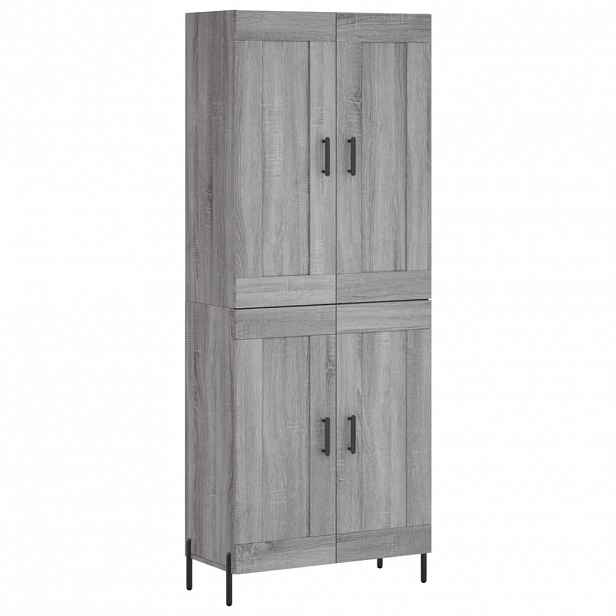 vidaXL Skříň highboard šedá sonoma 69,5 x 34 x 180 cm kompozitní dřevo