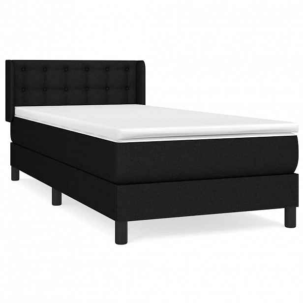 vidaXL Box spring postel s matrací černá 80 x 200 cm textil