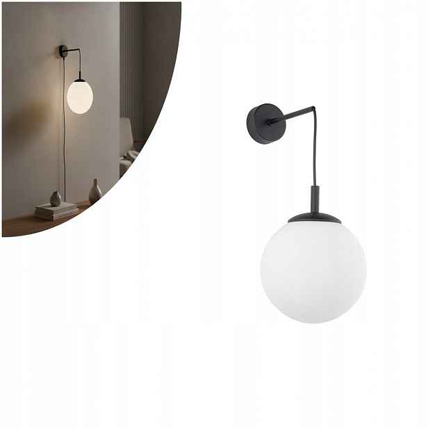 Černé nástěnné svítidlo Esme je moderní nad zrcadlem v koupelně Tk Lighting