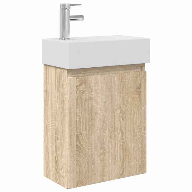 vidaXL Koupelnová skříňka s baterií Dub sonoma 45,5 x 22,5 x 84 cm