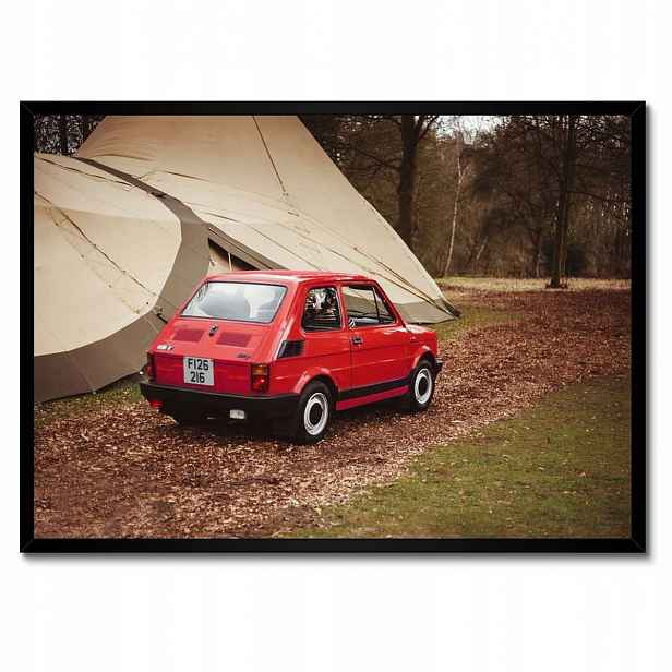 Plakáty v rámu 70x50 Červený malý Fiat 126p