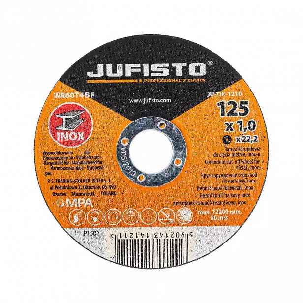 Řezný kotouč  nerez 125 x 1.0 mm, Jufisto