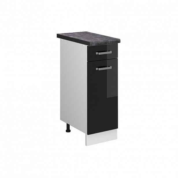 Vicco SPODNÍ SKŘÍŇKA KUCHYŇSKÉ LINKY R-Line Černý vysoký lesk 30 cm , PD Antracit