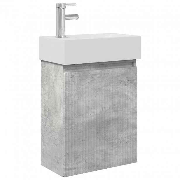 vidaXL Koupelnová skříňka s baterií Betonově šedá 45,5 x 22,5 x 84 cm