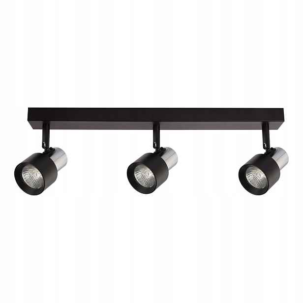 Stropní svítidlo trojitá černá chrom 3 reflektory nastavitelné 45 cm Milagro