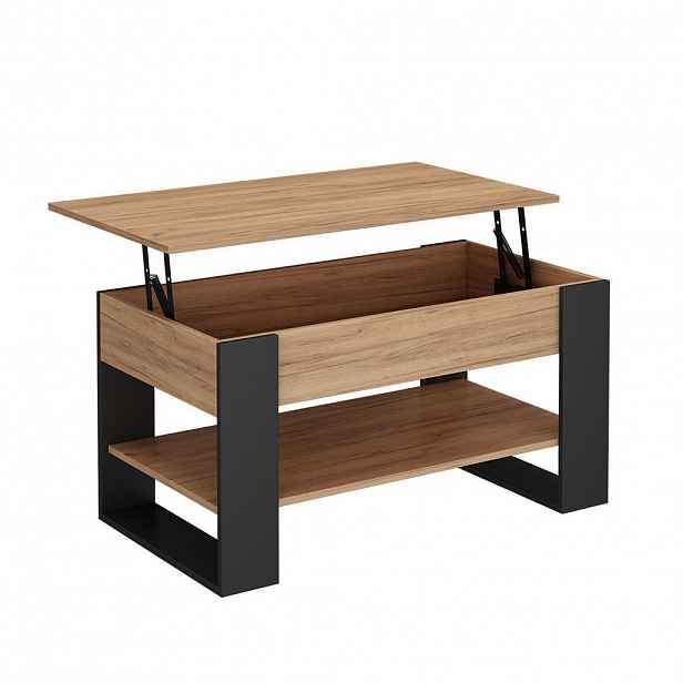 Vicco KONFERENČNÍ STOLEK Lifto Dub/antracit 92 x 51 cm s funkcí zdvihu