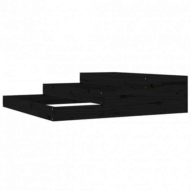 vidaXL Truhlík černý 107 x 107 x 27 cm masivní borové dřevo