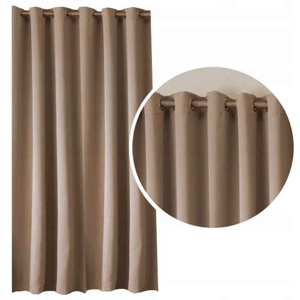 zatemňovací závěs Blackout 250x250 výška, silné závěsy, barva Cappuccino