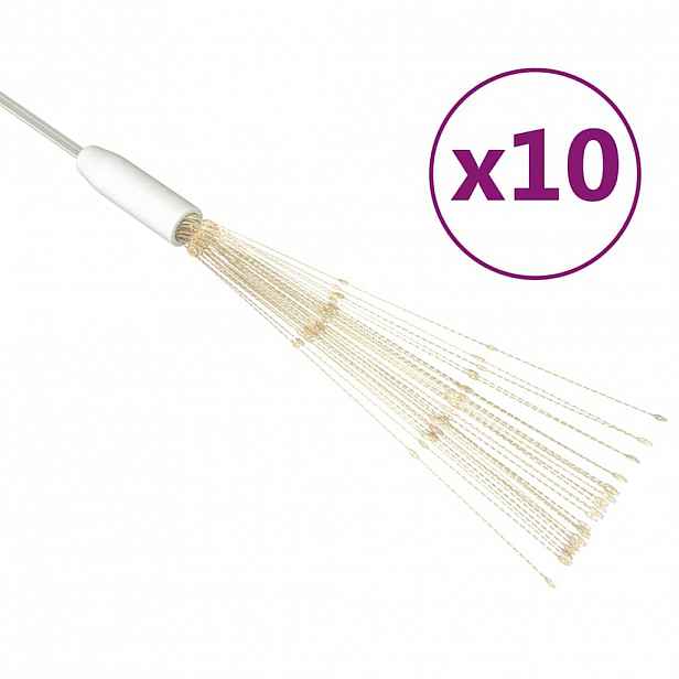 vidaXL Venkovní vánoční ohňostroje 10 ks teplé bílé 20 cm 1 400 LED