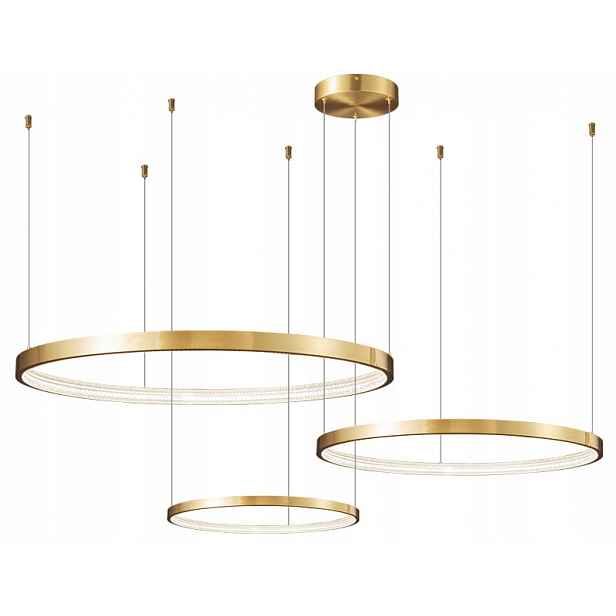 Zing Ring 80 B lustr 60W Led 80 cm kroužky zlatá mosaz